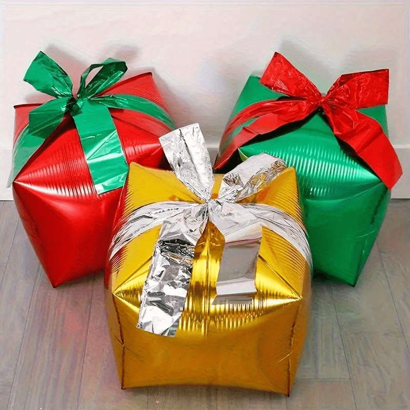 Christmas Gift Boxes Color 3 Random Color Gift Box Balloons