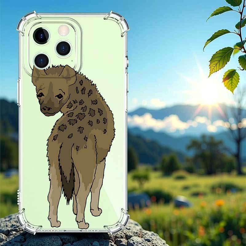 1Pc Transparent For iPhone 14 Pro Max African Wild Dog Pattern Phone Case