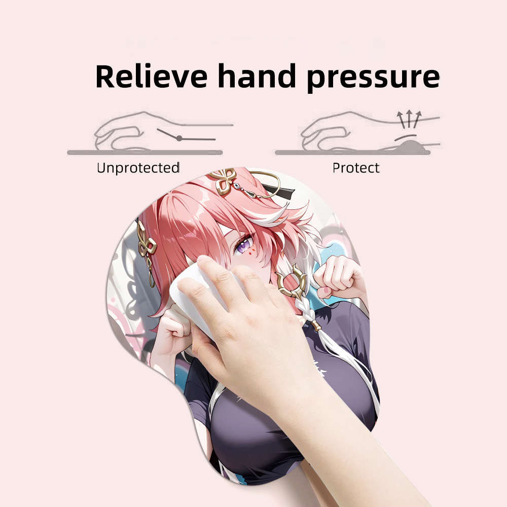 HeavyDuty Stable Anime Girl Wrist Support Mouse For Pc Gamers