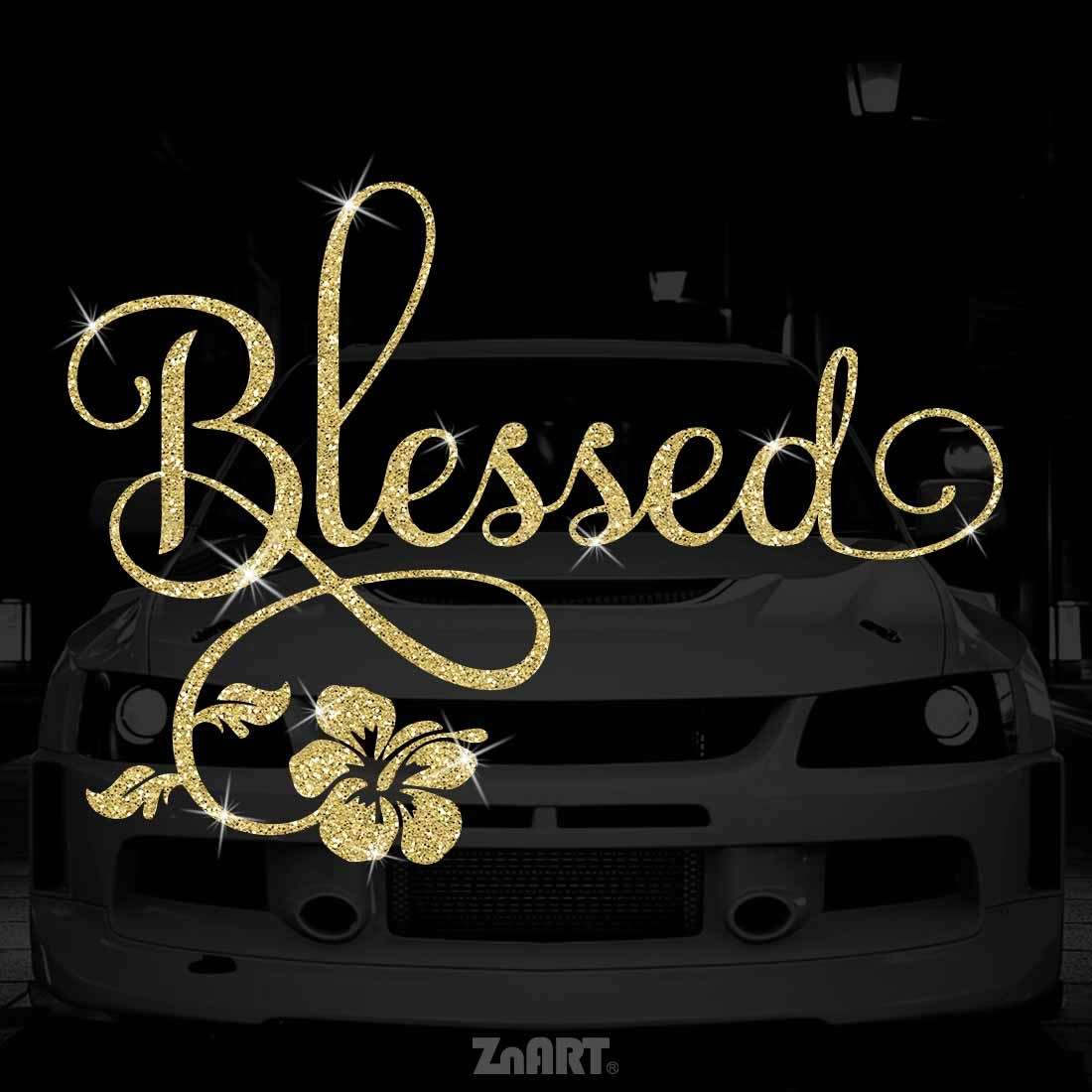 Multicolor Vinyl With Golden Lettering Glitter Floral Sticker Shape Sparkling