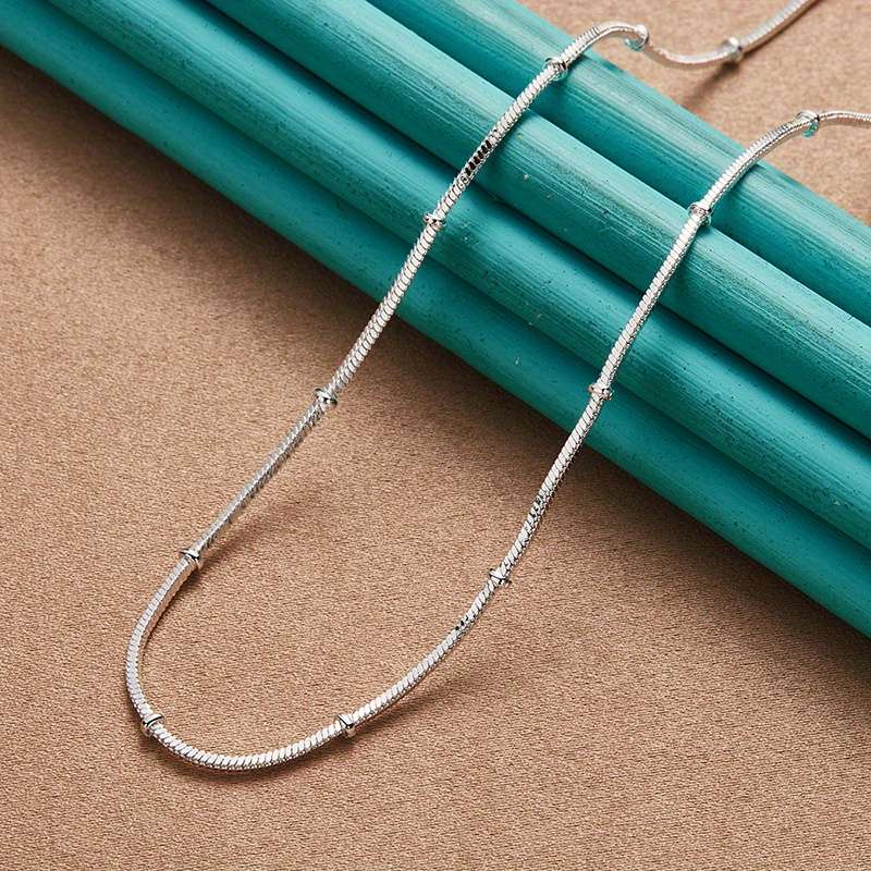 Rhinestone Stylish Plated Snake Chain Silver