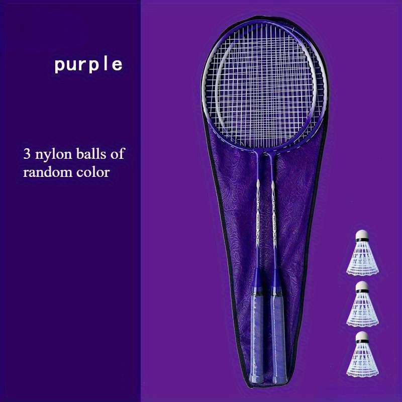 Badminton Racket Color 3 Balls  A Pair Of Purple Balls