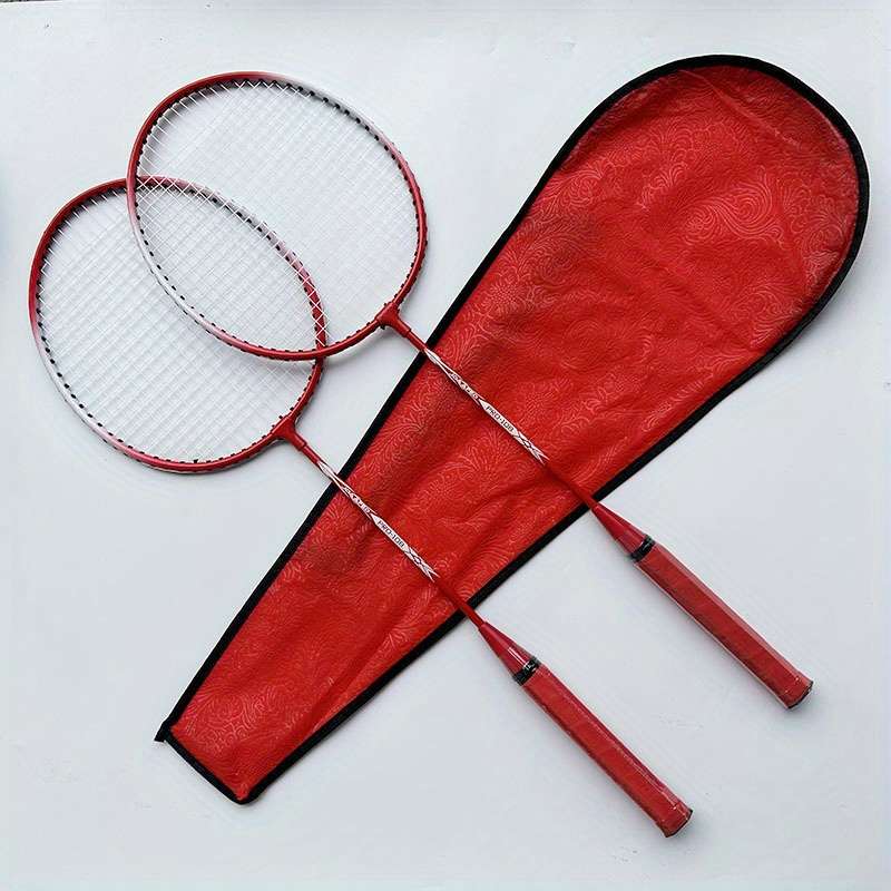 Badminton Racket Color 3 Balls  A Pair Of Red Rackets