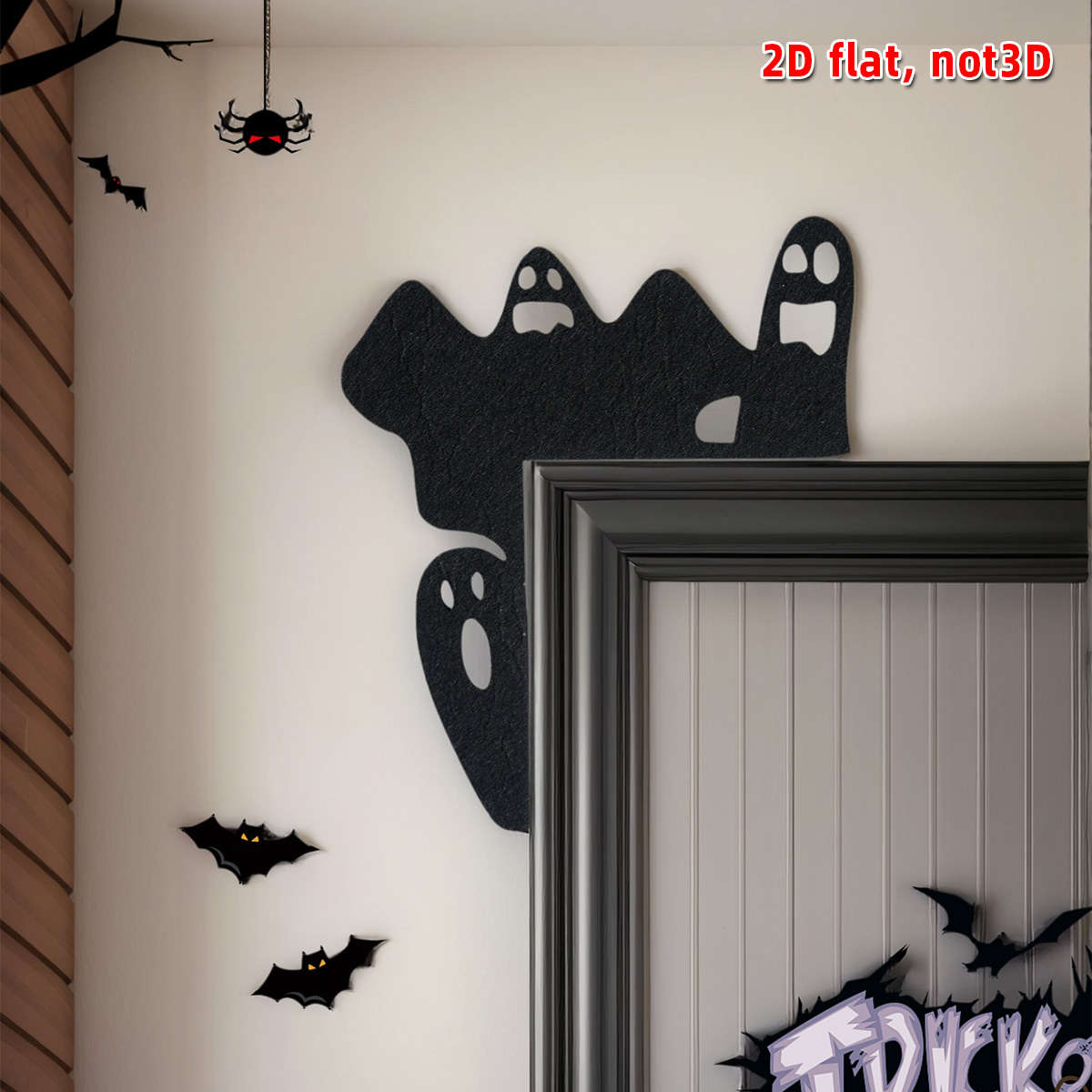Car Interior Decor Style Ghost Door Corner Sticker Ghost
