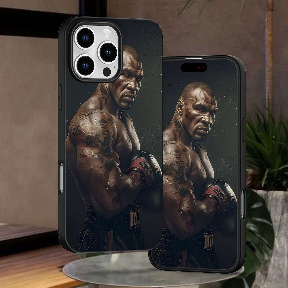 1Pc Black For iPhone 12 Pro Boxing King Pattern Phone Case