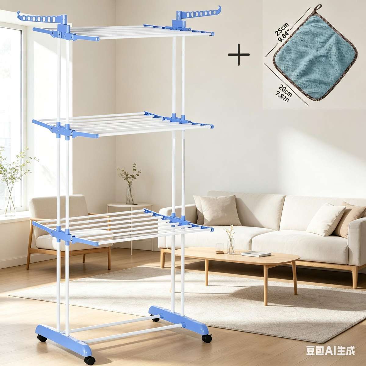 Clothes Rack GrayFour Layers1 Cleaning Cloth