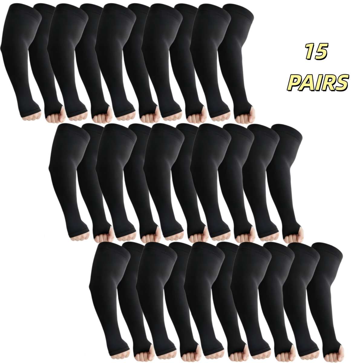 Sunscreen Sleeves Color 15 Pairs 5 Black 5 White 5 Gray