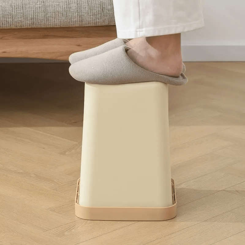 Garbage Can Color Square Press Ring Milk White Small Size 7L