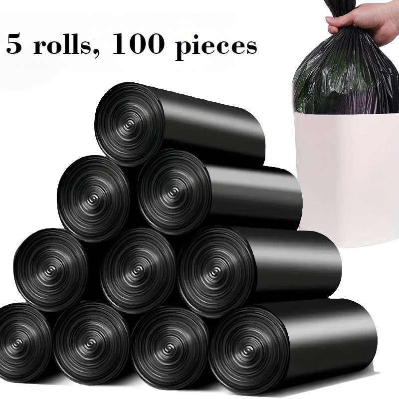 Trash Bag5 Rolls100 Pcs Black