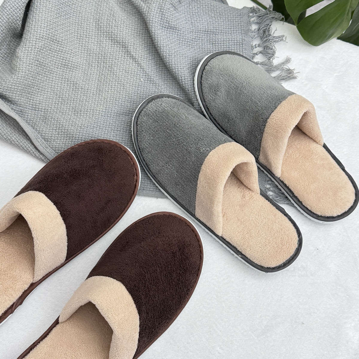 Cotton Slippers Color Grey Sizeuk 9.5