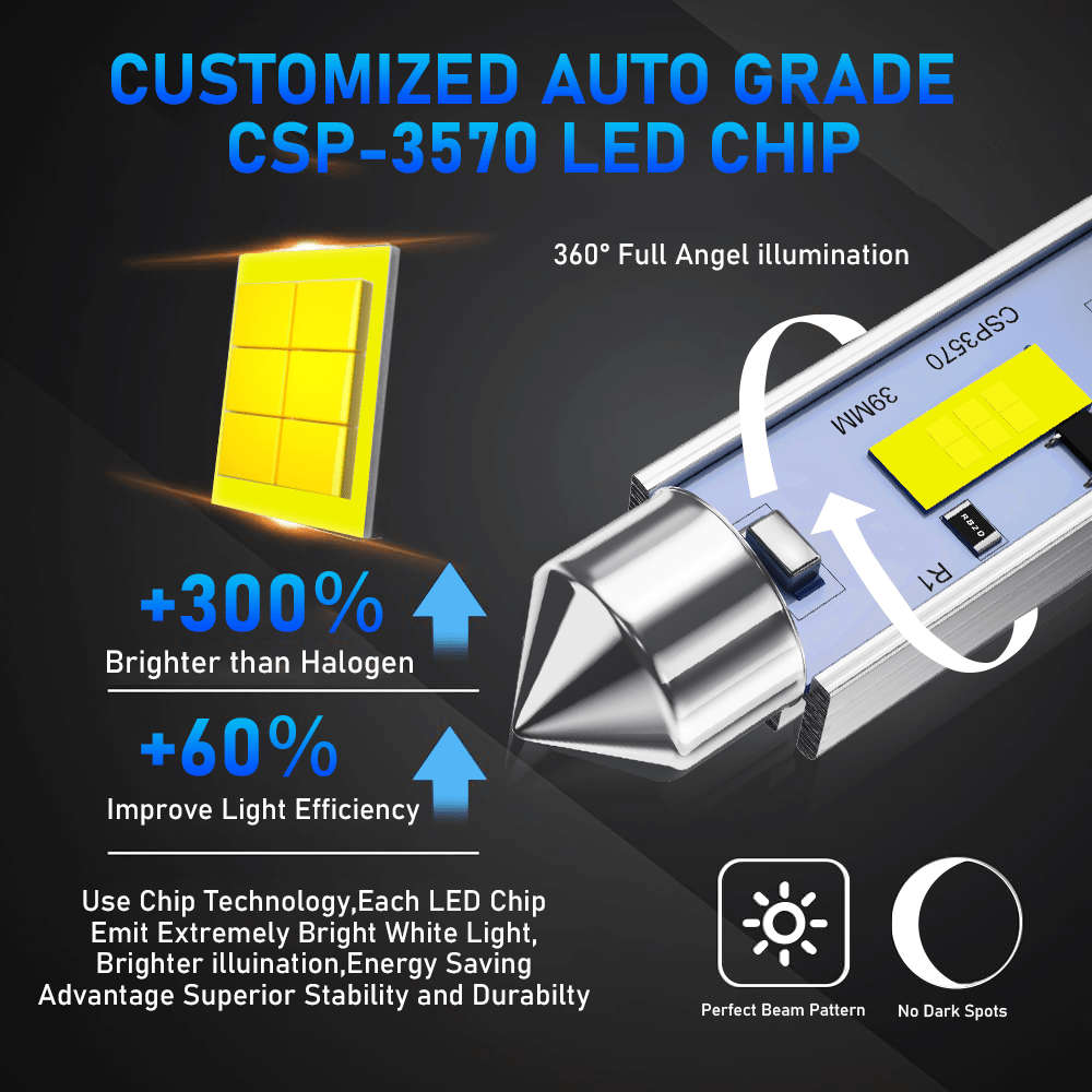 Car Lights Model 2Pcs 31Mm White Light