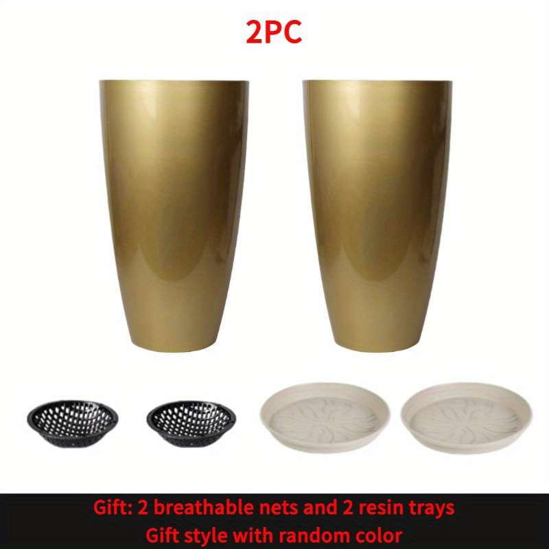 Flowerpot Color Golden2Pcs