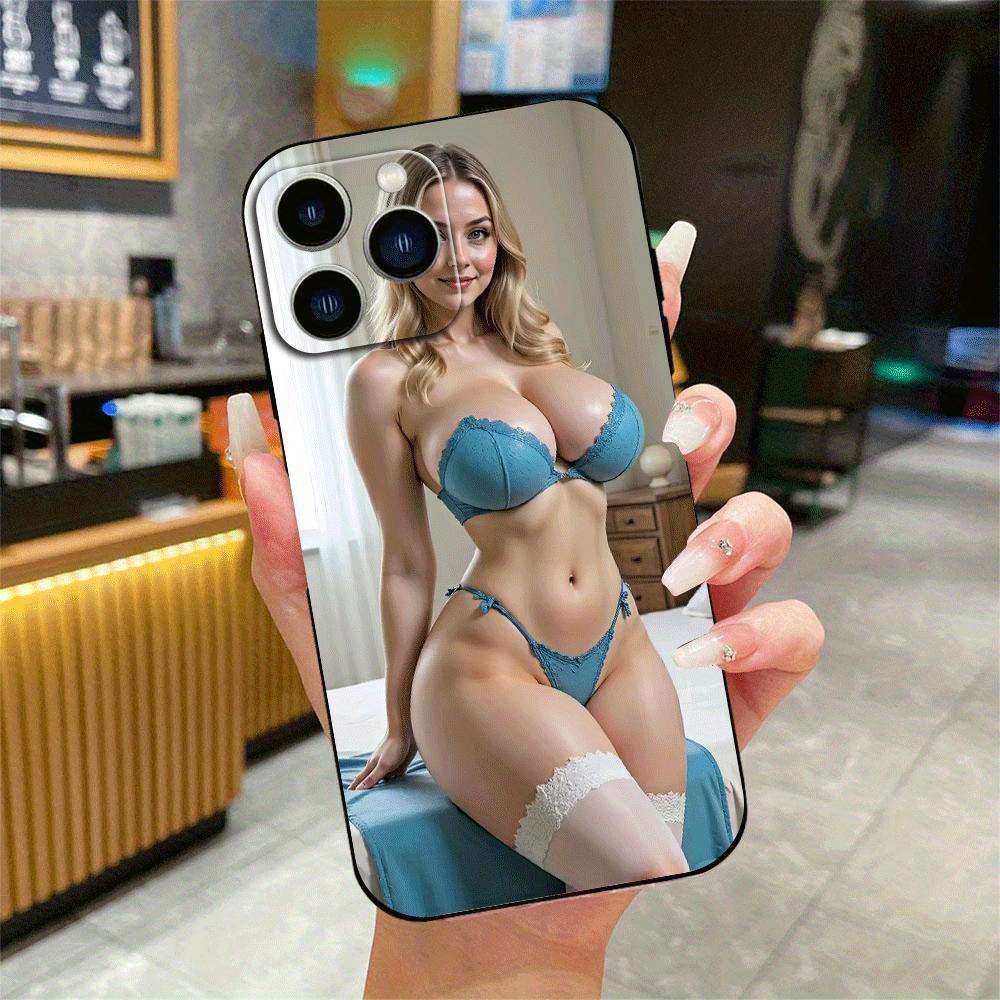 1Pc Black For iPhone 14 Plus Sexy Beauty Phone Case