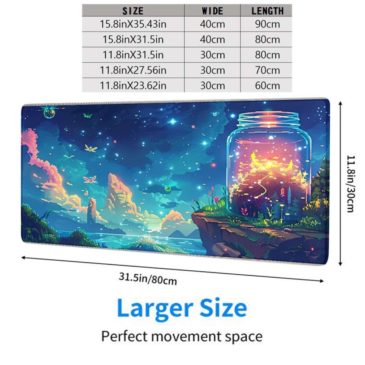 Mouse Pad Color 1Pc Size 15.8X35.43In