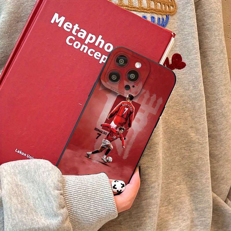 1Pc Black For iPhone 12 Pro Max Football Design Phone Case