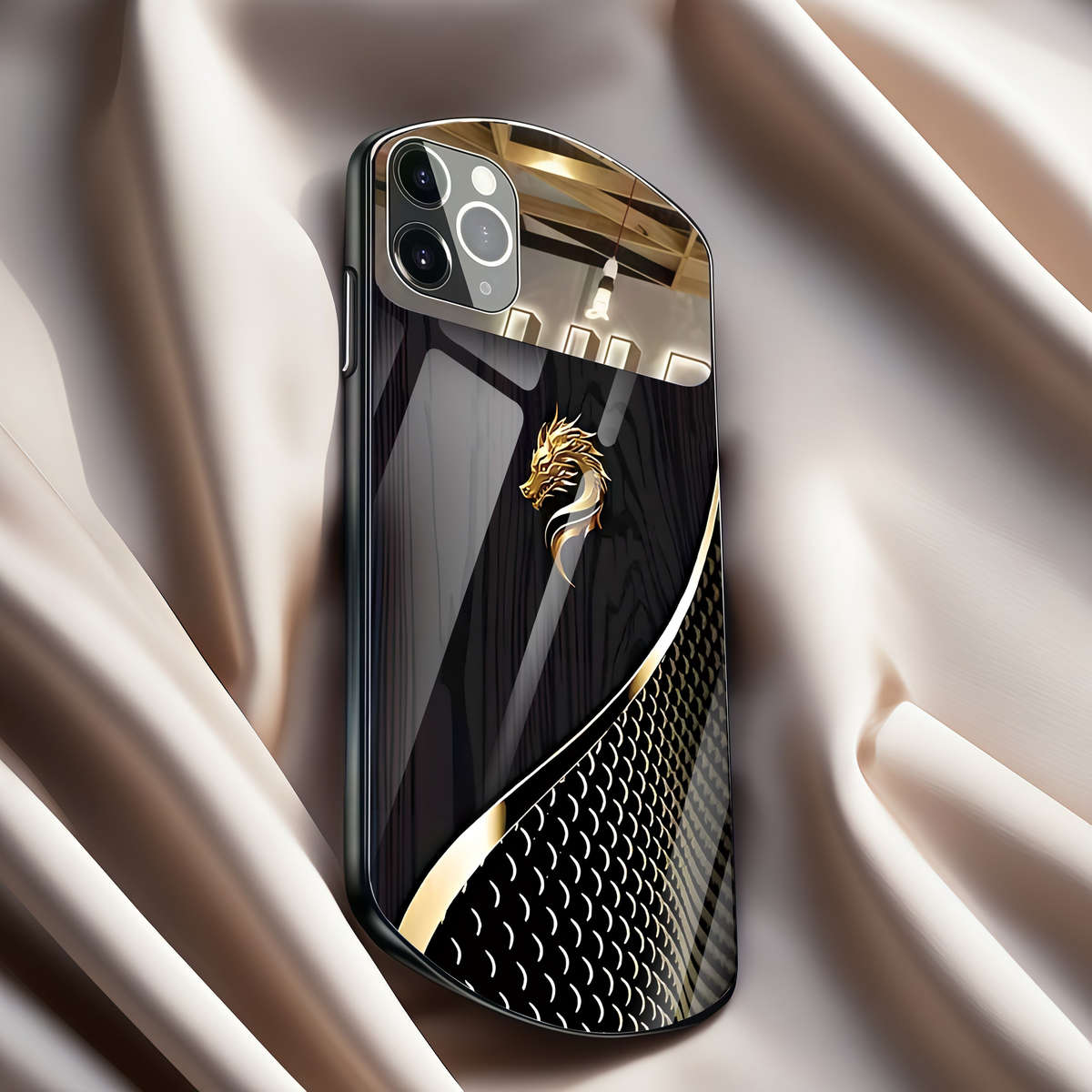 1Pc Black For iPhone 7 Plus 8 Plus Golden Dragon Phone Case