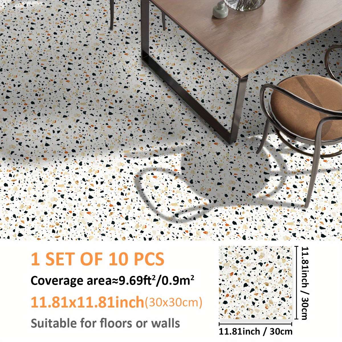 Floor Stickers Color Multicolor 1 Size 7.87Inchx7.87Inch Is 20Cmx20Cm