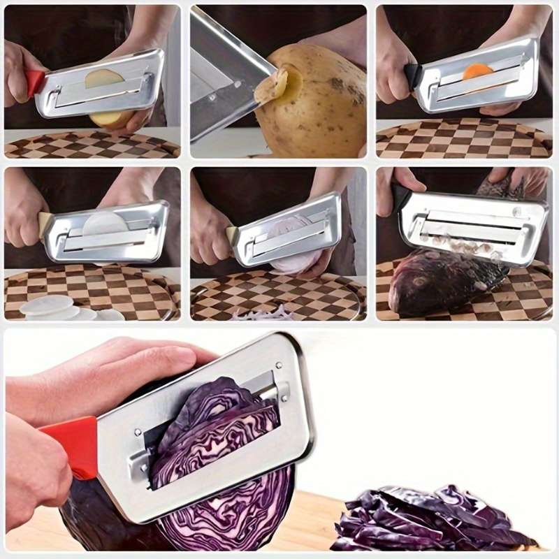 Elegant Stainless Steel Double Layer Slicer For All Seasons Kitchen Vegetable