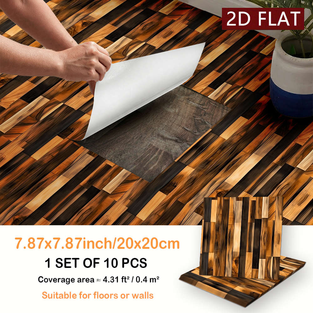 Self Adhesive Floor Stickers 5.91X5.91Inch15X15Cm 10Pcs