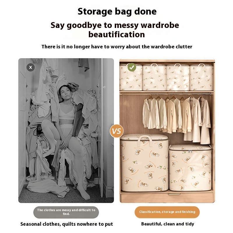 Trend Extra Large Capacity Quilt Clothes Storage Bag Handle Waterproof Moisture