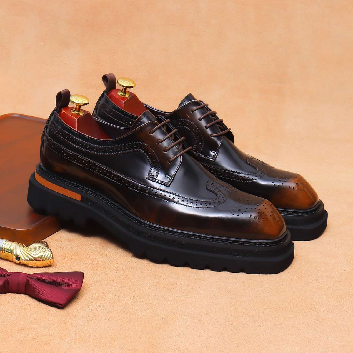 Mens Leather Shoes Color Black Sizeuk 7