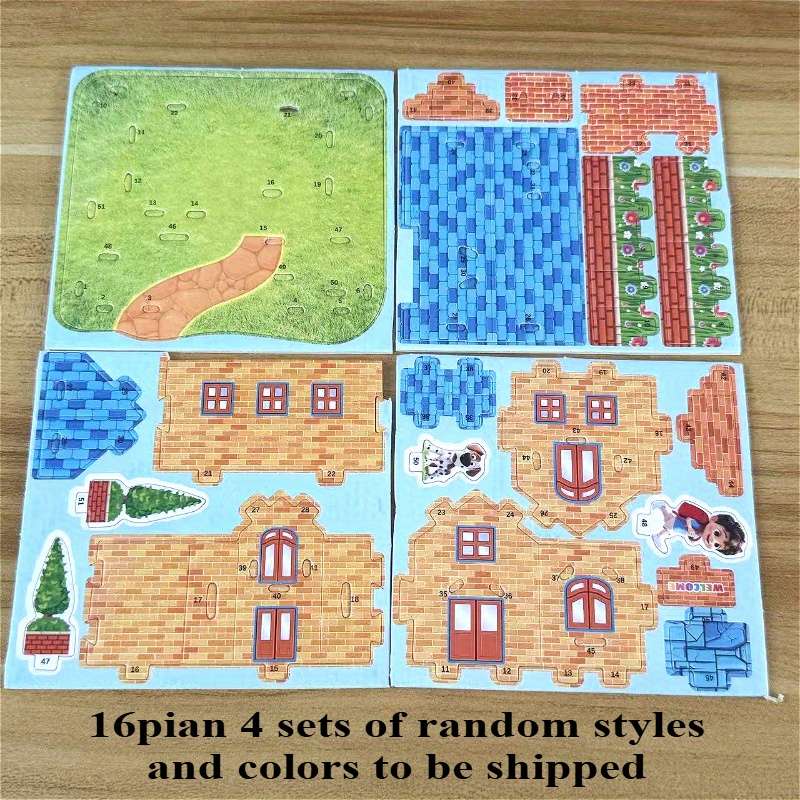 3D Building Model Puzzle Set Model Random Quantity 16Pcs