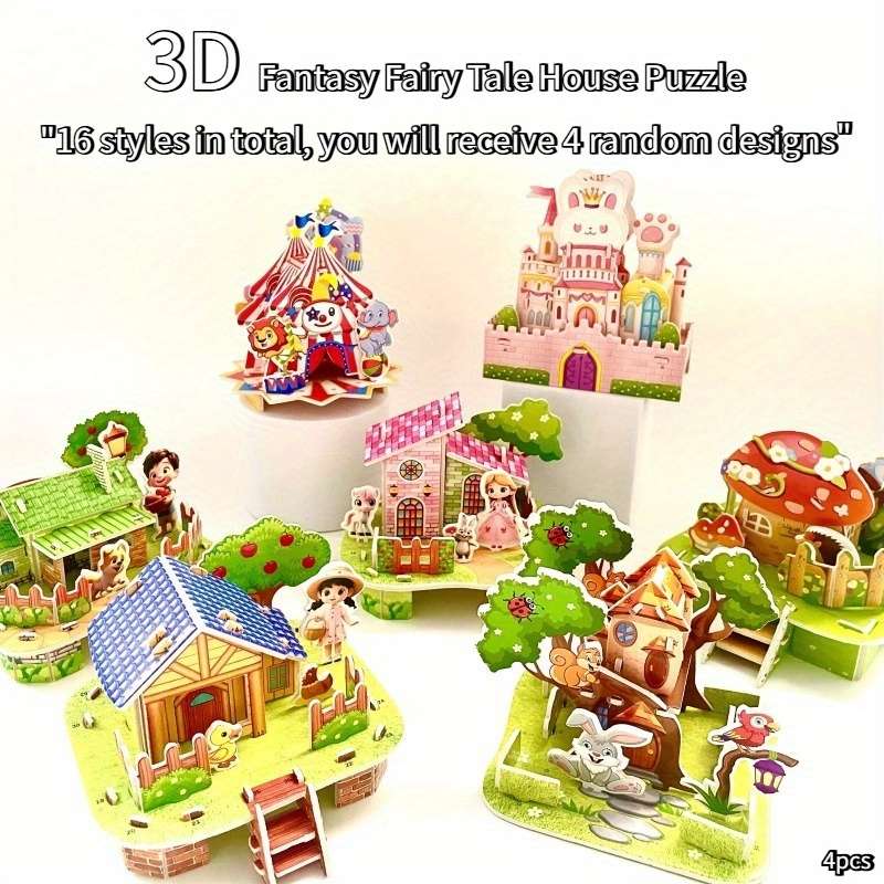 Building Toy Architectural Model Toy Set Model Random Quantity 4 Pcs