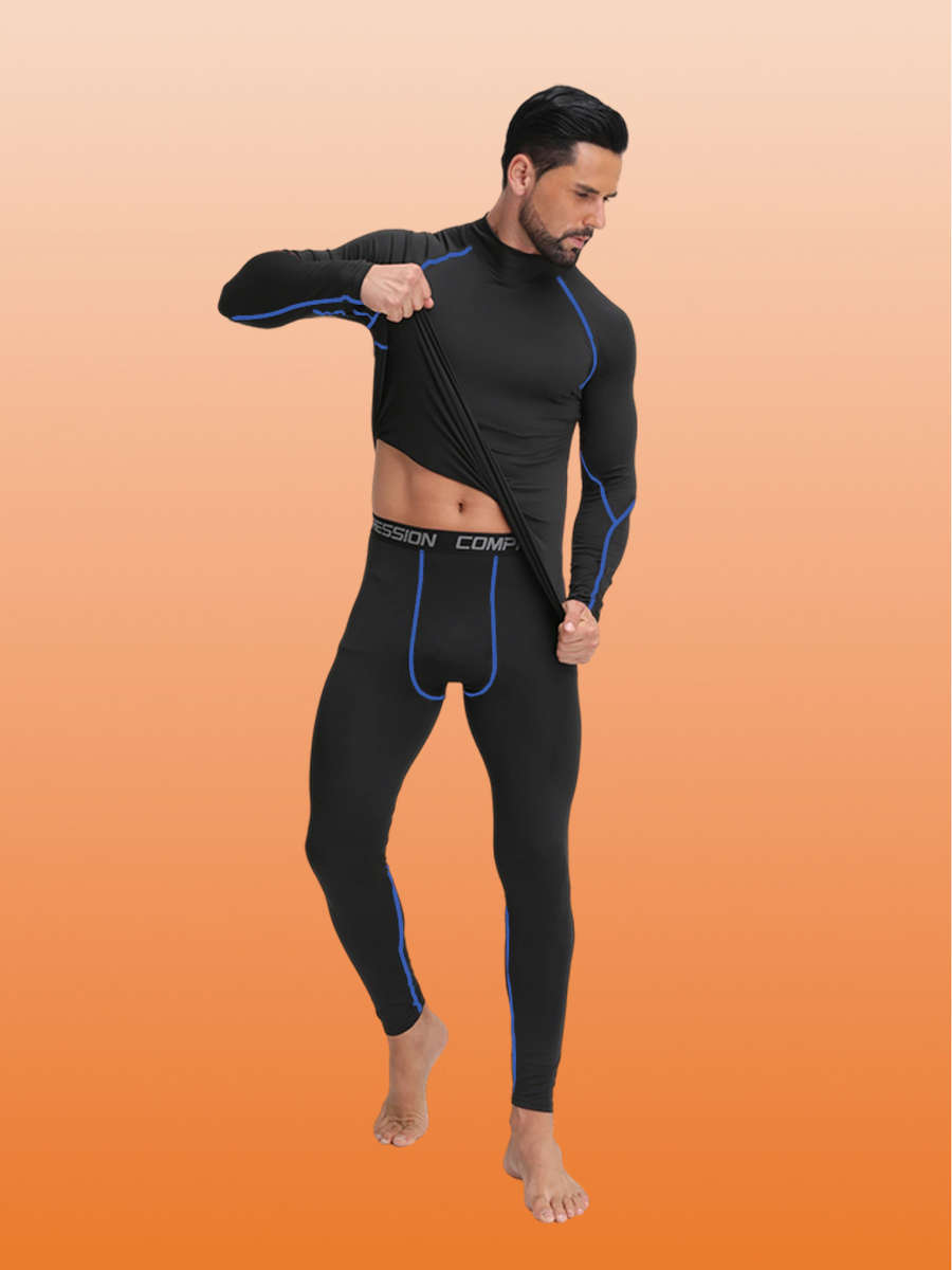 Thermal Underwear Color White Gray Line Sizem