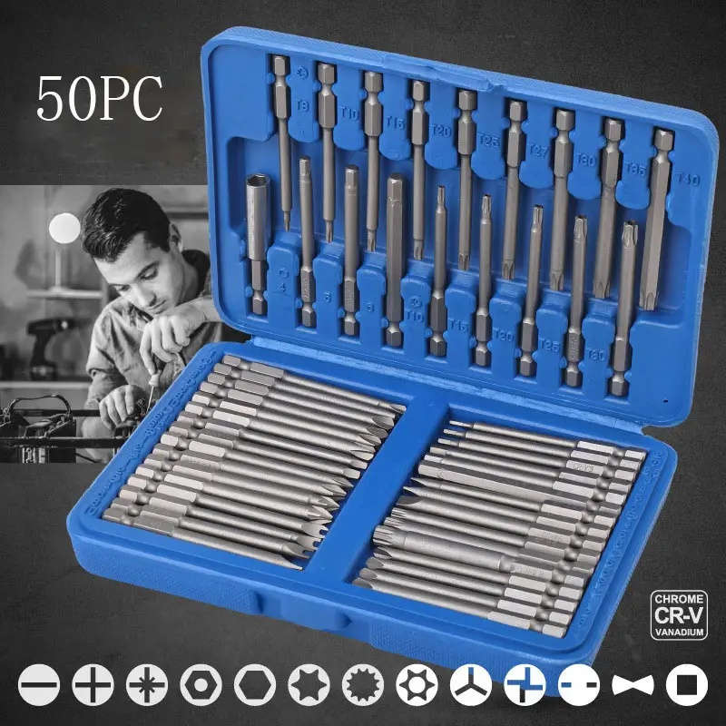 Screwdriver Bit Tool Set Quantity 50Pcs