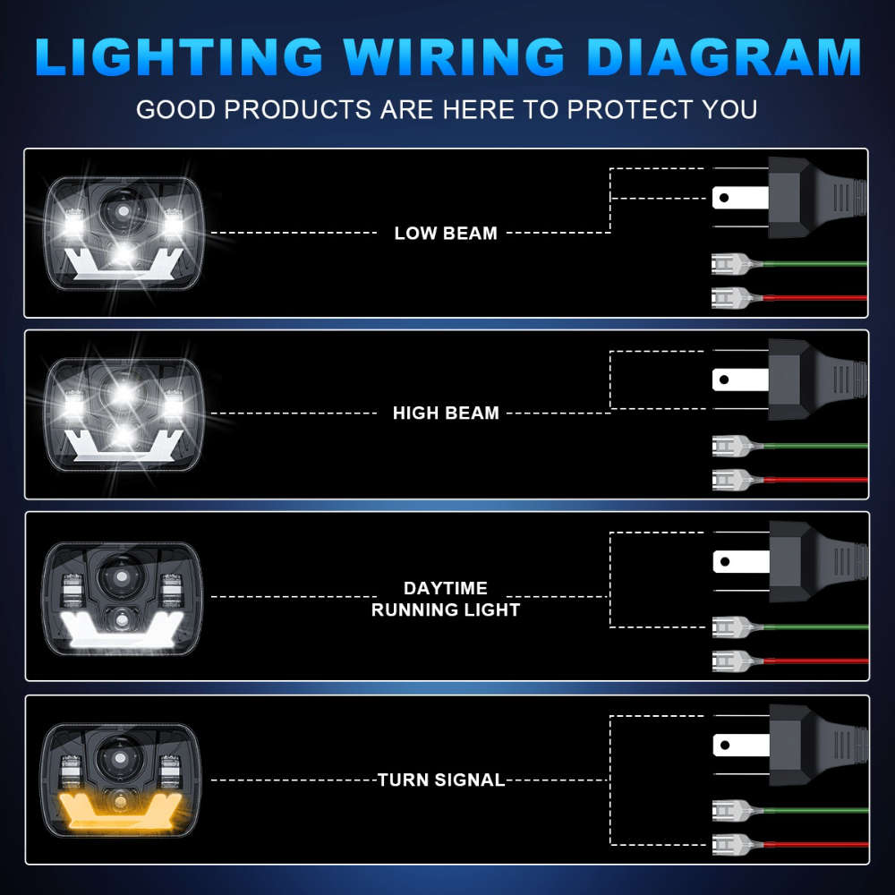 Car Lights Color 12.7X17.78 Cm Headlight 4 Beads Flame Size 2Pcs