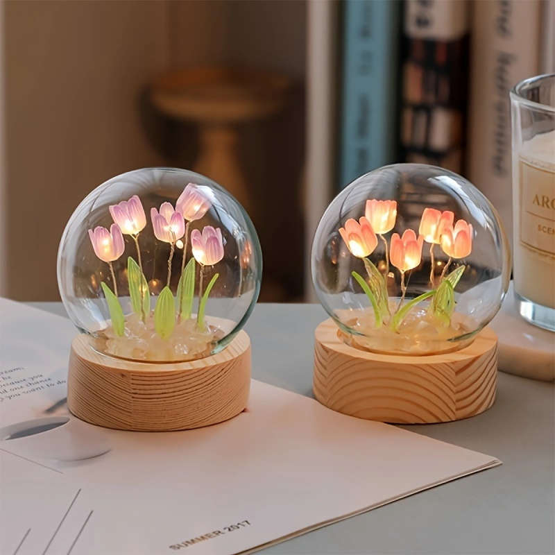 Desk Lamp Model 3 Pink Mini Tulips