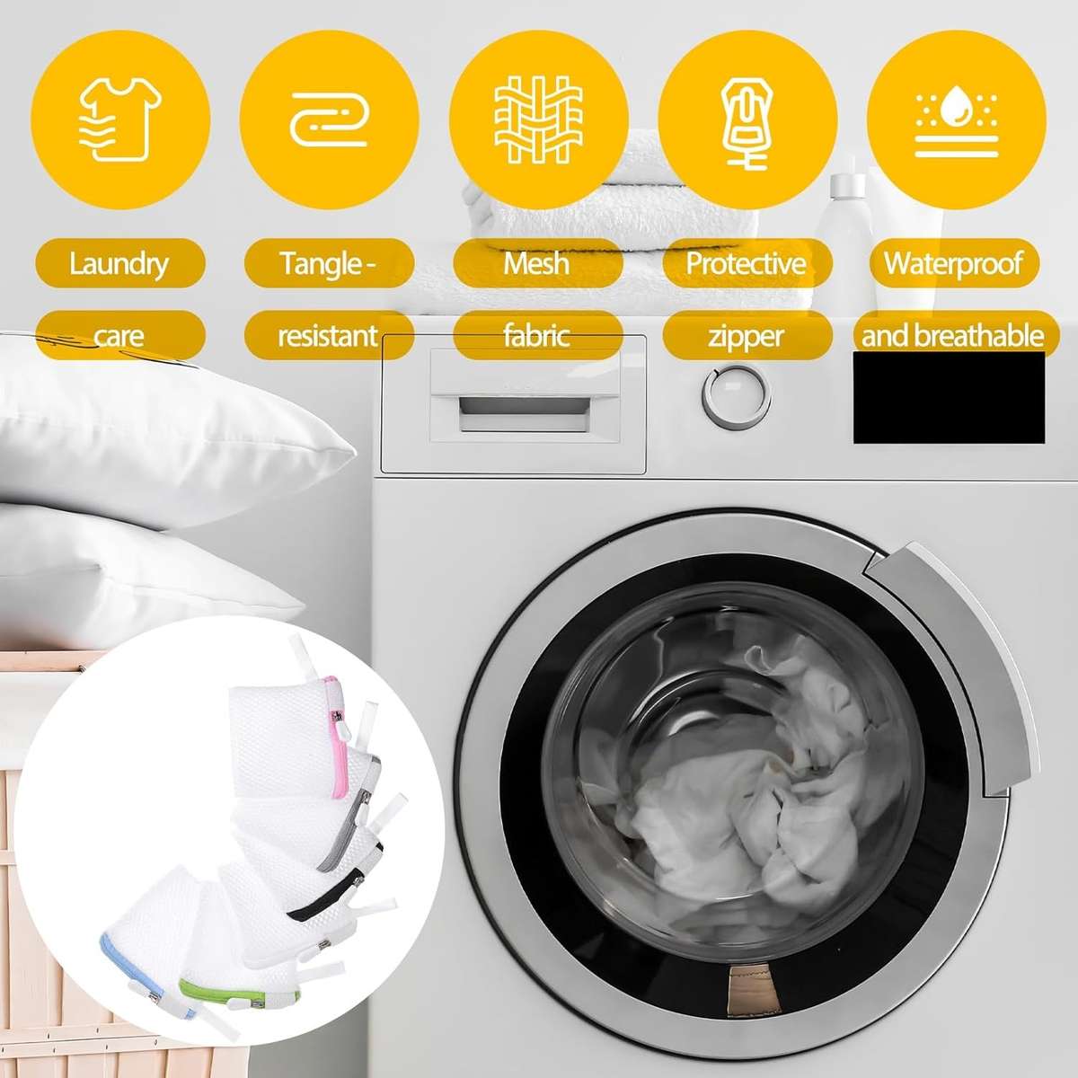 Laundry Bags Quantity 6Pcs