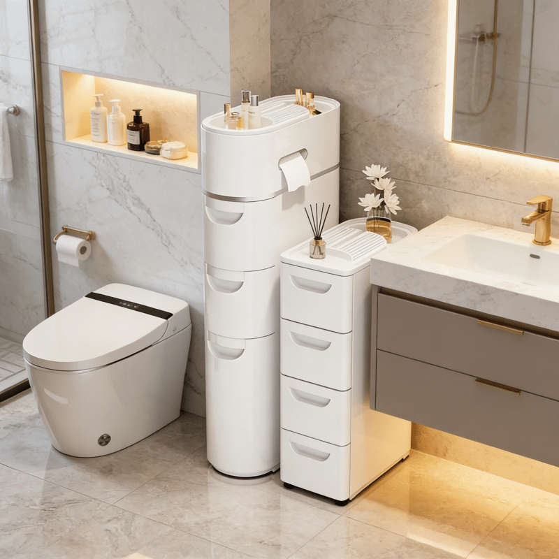 Bathroom Storage Rack Model 5 Layers  2 Teddy Bear Towels