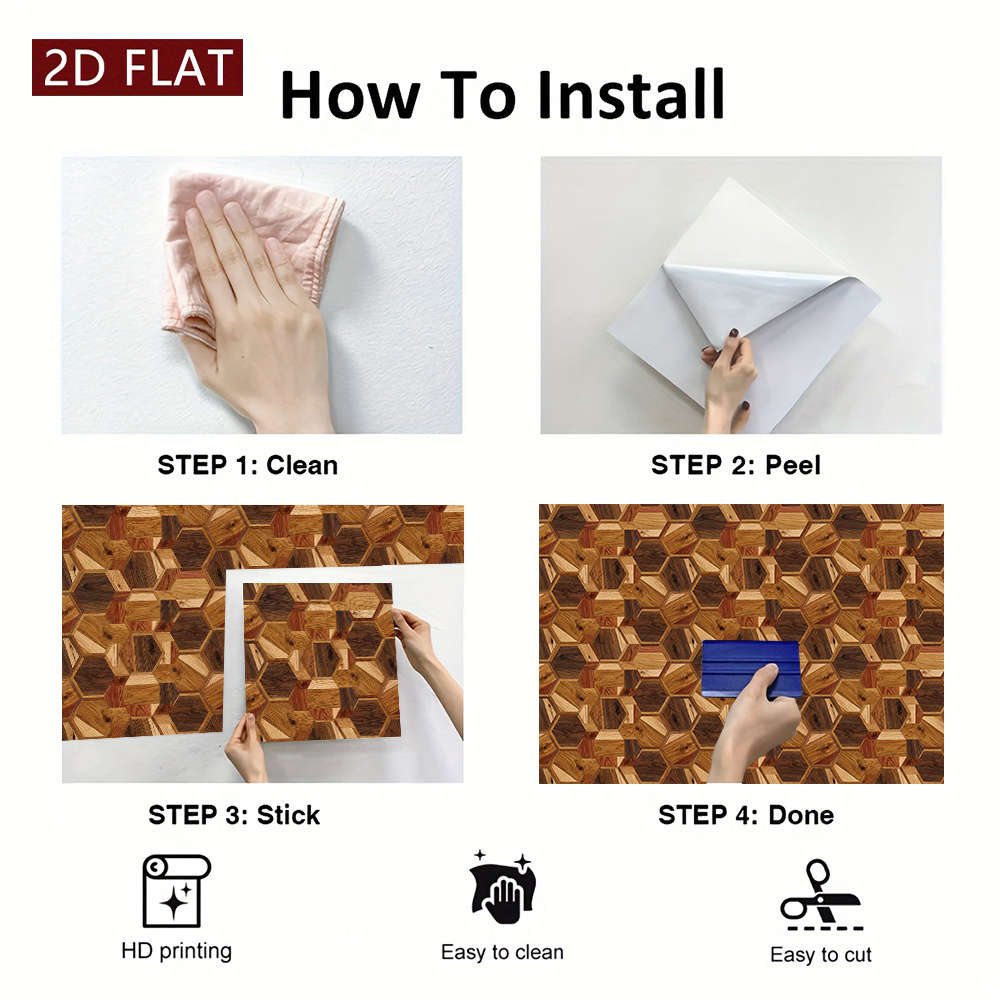 Self Adhesive Floor Stickers 7.87X7.87Inch 20X20Cm 10Pcs