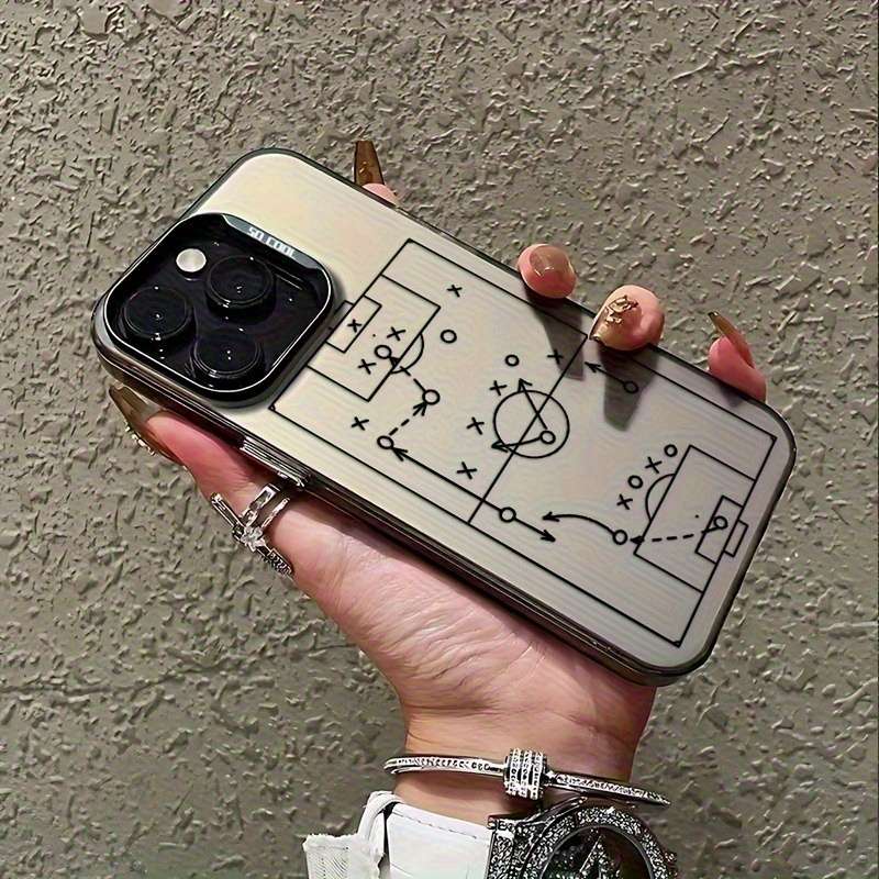 1Pc Black For iPhone 13 Soccer Tactical Phone Case