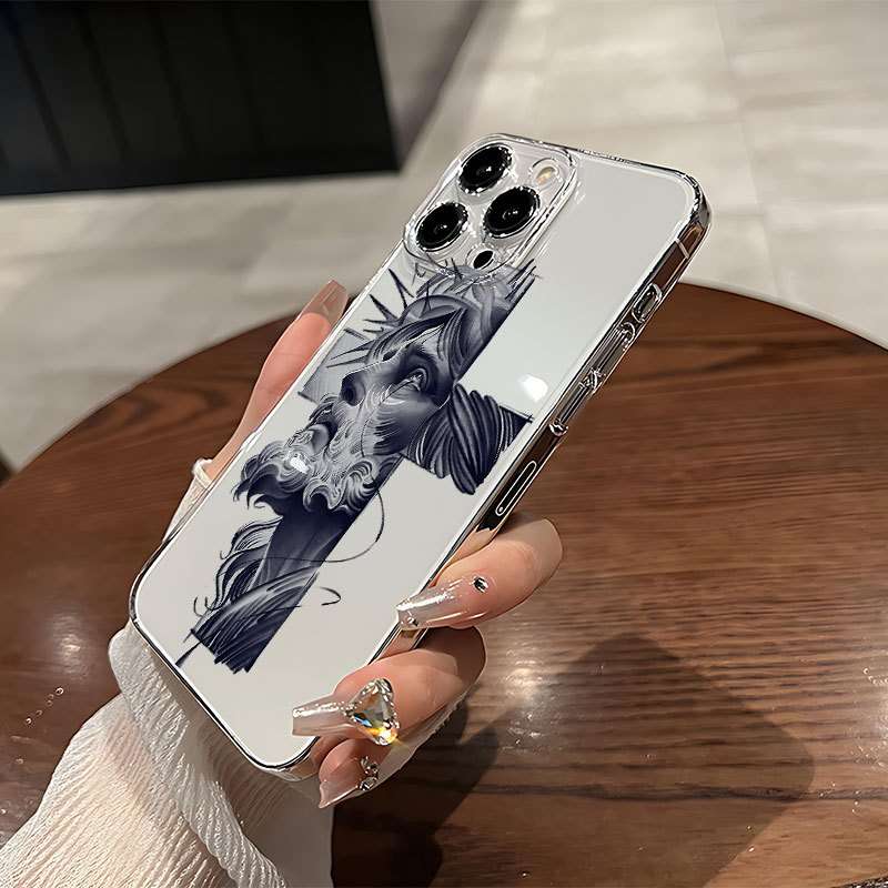 1Pc Transparent For iPhone 13 Mini Matte Crocodile Print Phone Case