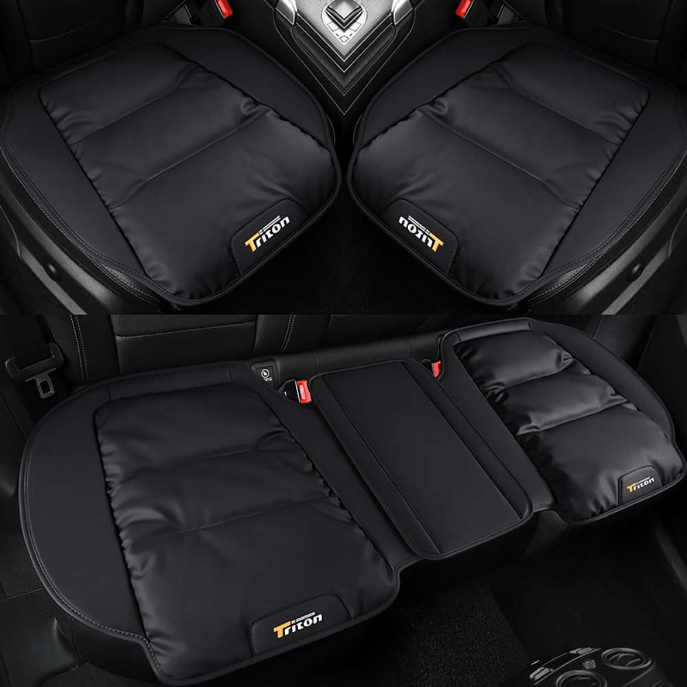 Car Seat Cushion Black Front Square Mat 2Pcs