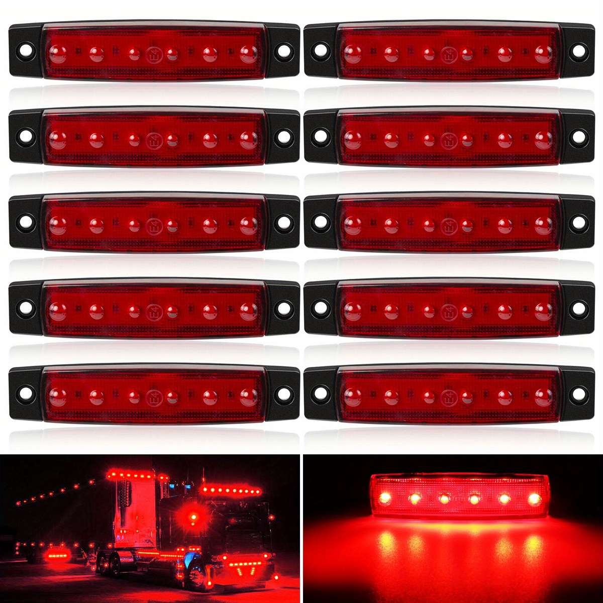 Car Lights Color Red Size 10Pcs