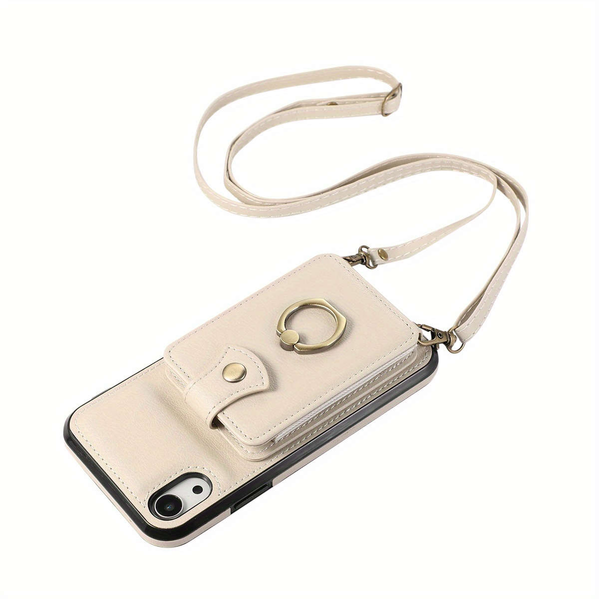 1Pc Beige For iPhone XR Protective Case Wallet Phone Case