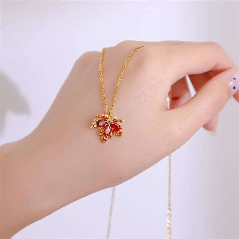 Womens Necklace Color Red
