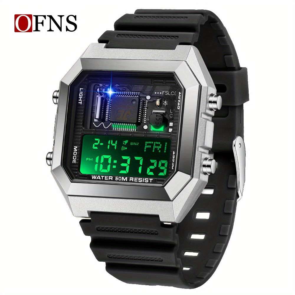 Classic Ofns Men Innovative Multifunctional Sports Watch With 5Atm Water
