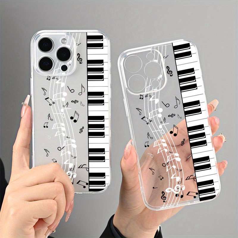 1Pc Transparent For iPhone 13 Mini Piano Sheet Music Phone Case