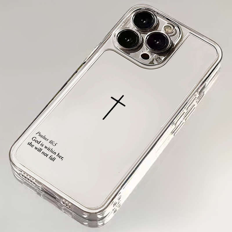 1pc Transparent For iPhone 11 Pro Cross Pattern Tpu Space Phone Case