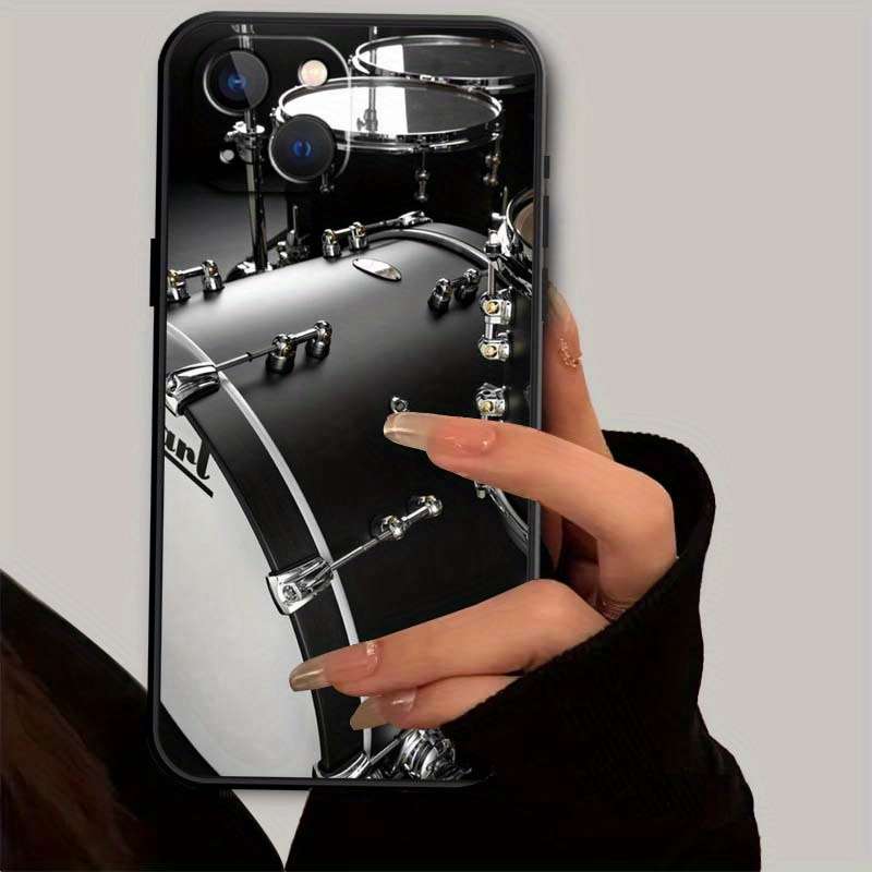 1Pc Mixed Color For iPhone 15 Plus Musical Instrument Drum Phone Case