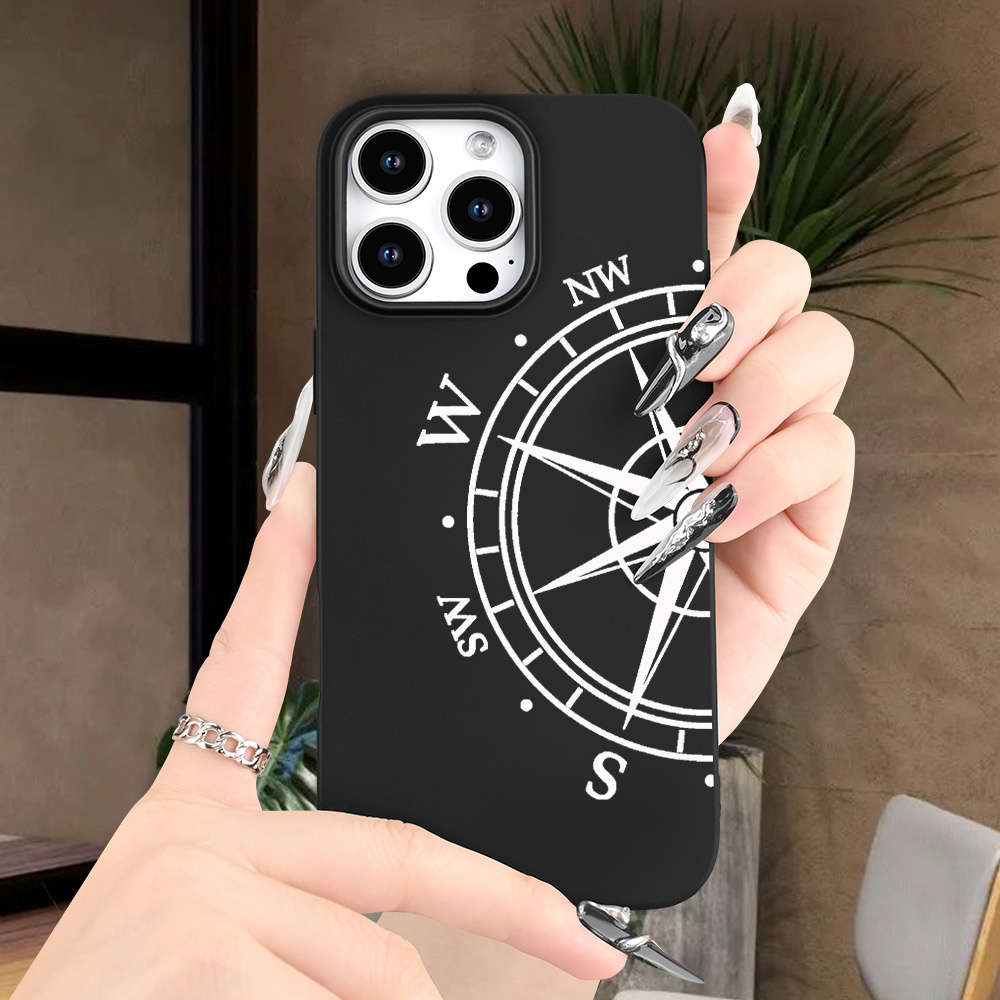 1Pc Black For iPhone XR Guide Pattern Phone Case