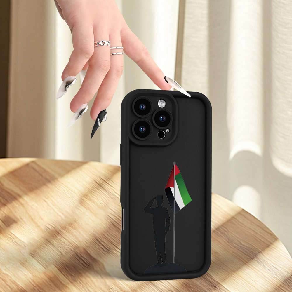 1Pc Black For iPhone 14 Plus An UAE National Day Pattern Phone Case