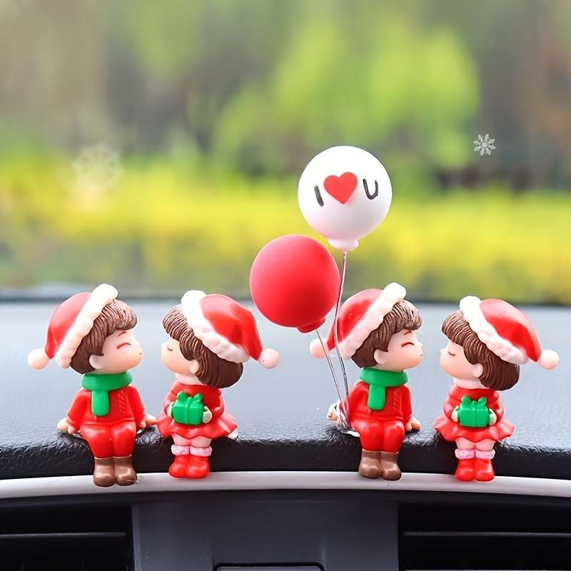 Car Interior Decor 2Pcsstyle Christmas Doll Balloon
