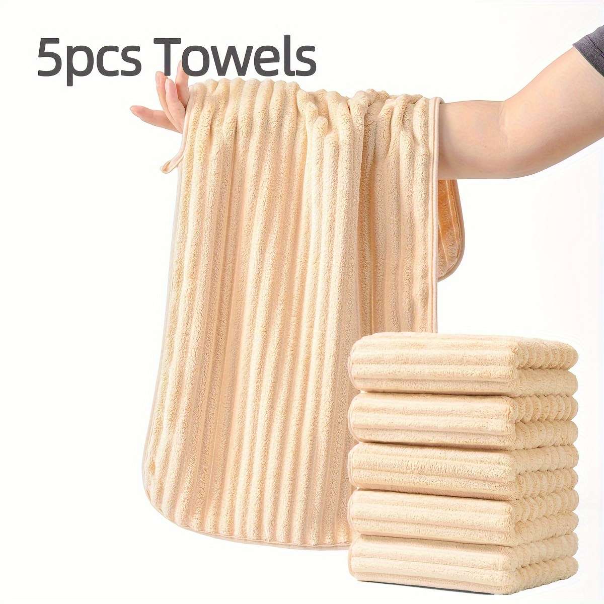 5Pcs Dark Microfiber High Hand Towels Stripe Comfortable Quality Soft Candy