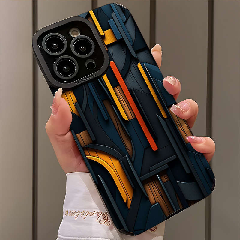 1Pc Mixed Color  For iPhone 7 8 SE2 SE3 Abstract Geometric Pattern Phone Case