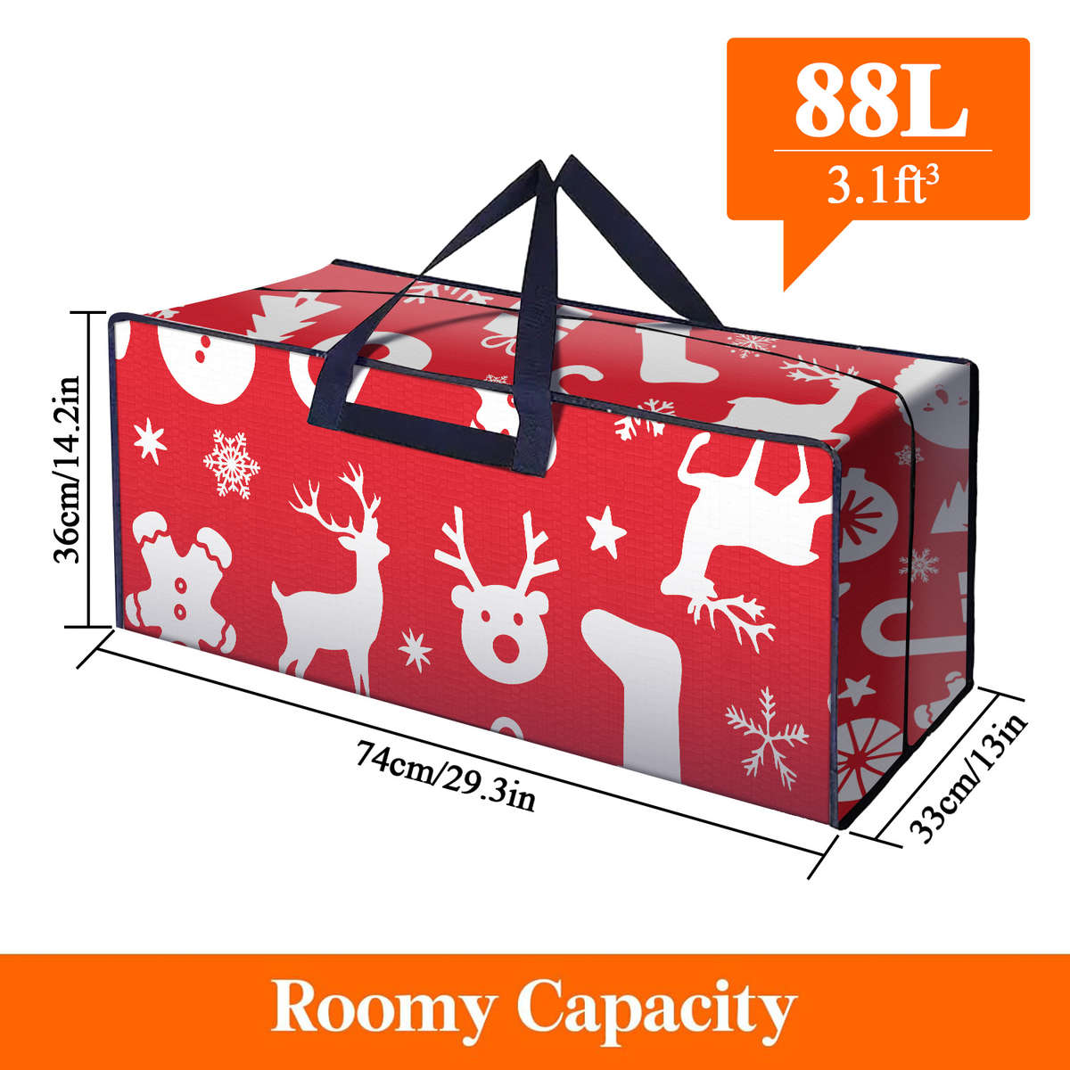 2Pcs 3Pcs 4Pcs Large Christmas Tree Storage Moving Red 2Pcs